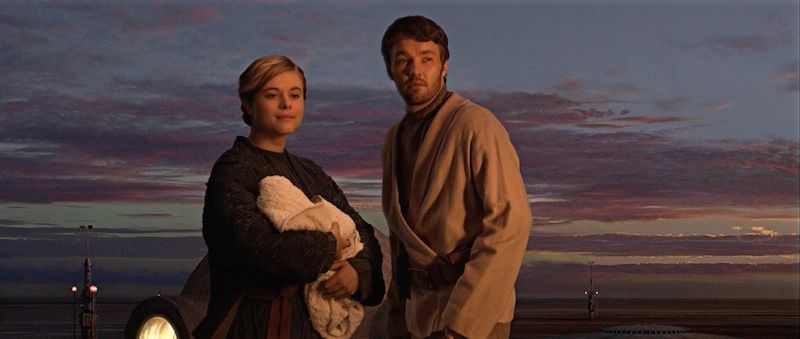 Aunt Beru and Uncle Owen with baby Luke Skywalker. Better teachers than Yoda.