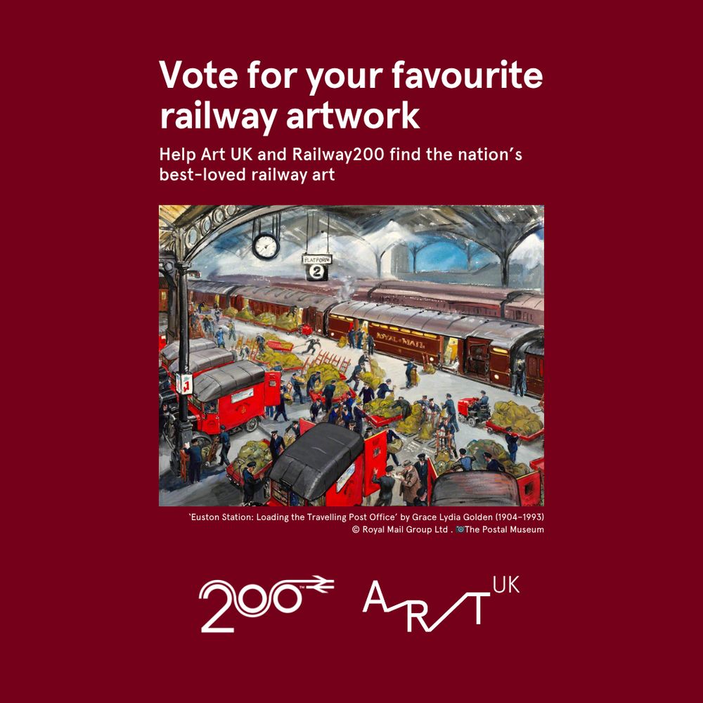 Text reads 'Vote for your favourite railway artwork. Help us find the nation's best-loved railway art'