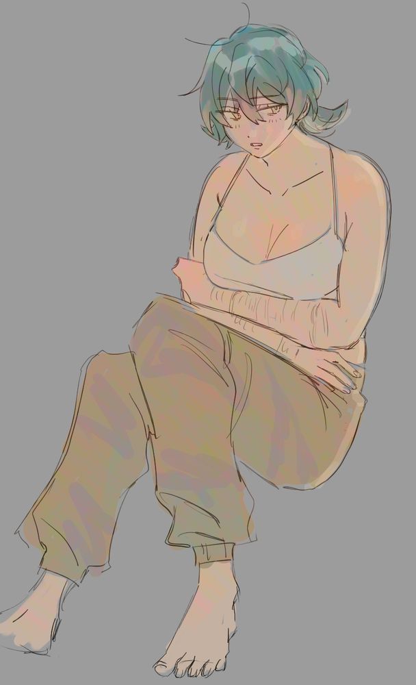 a genderbend drawing of minato ohse from charisma house