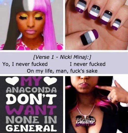 The asexual Nicki Minaj moodboard