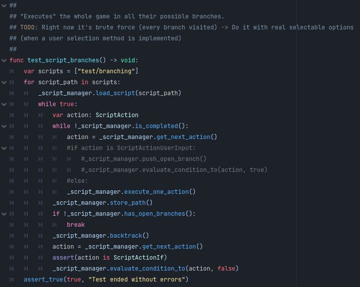 Small Unit Test in godot (GUT) to test every line on the script files, checking for syntax and correct values of the parameters.