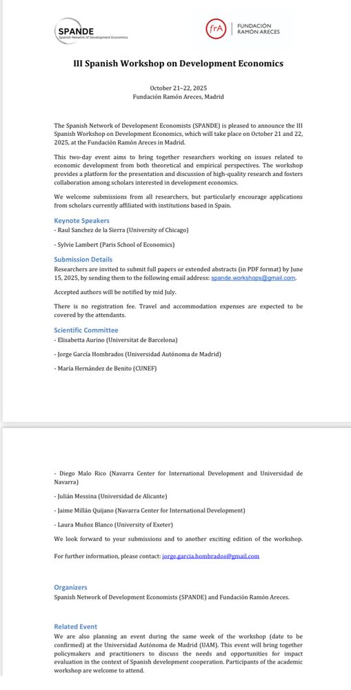 Call for applications to Spande workshop