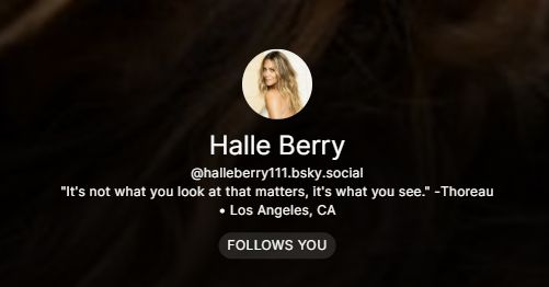 A picture showing Halle Berry is on BlueSky and now follows me.

Apparently.