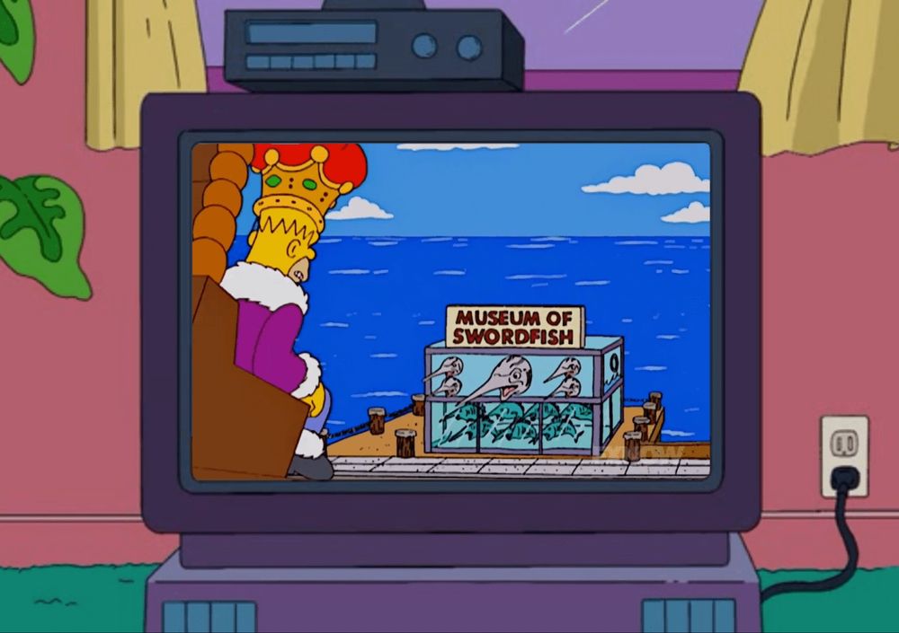 Homer Simpson is heading straight for the Museum of Swordfish!
