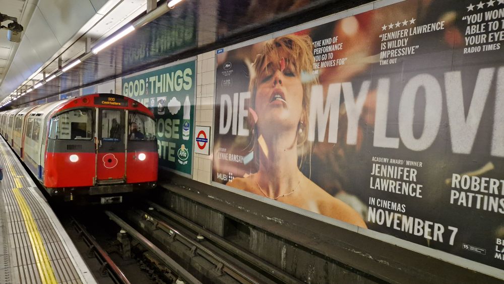 London Underground train wearing a poppy.