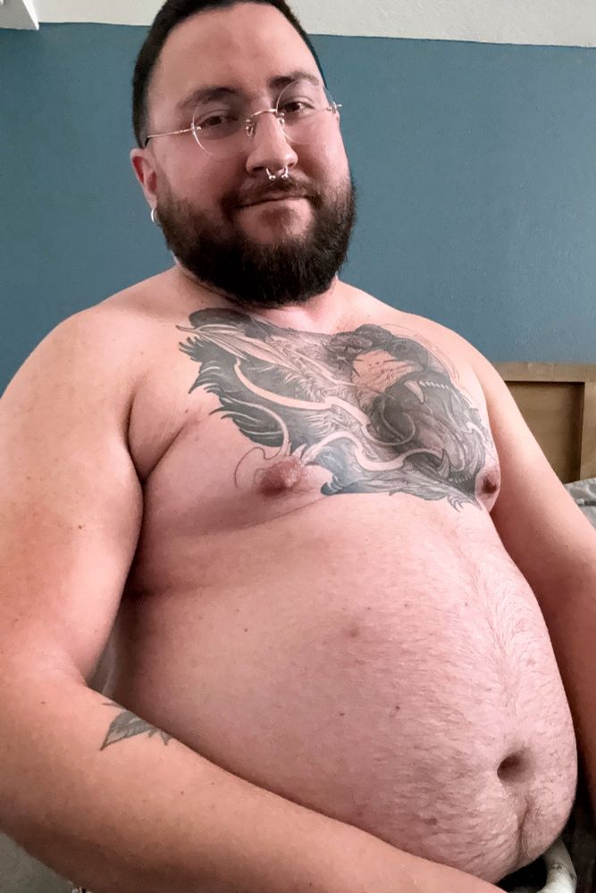 Fat growing bulky gay bear man