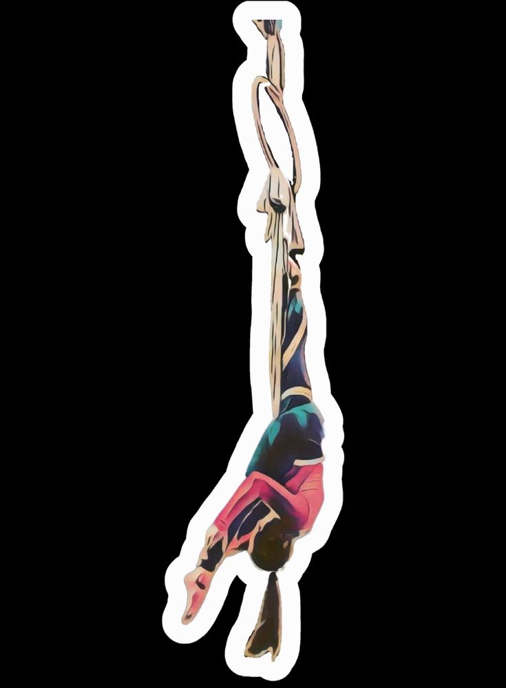 Aerial Sue on her custom apparatus mini lyra sling = Slyra