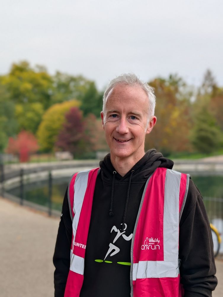 Me in high viz and a hoodie, waiting to marshal at parkrun
