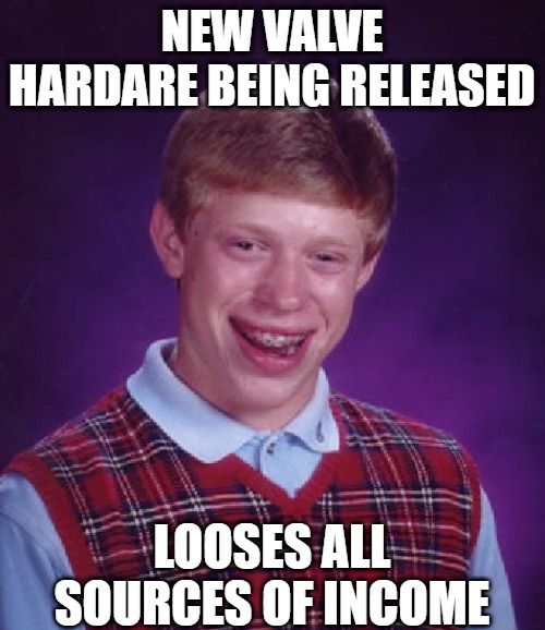Bad Luck Brian Meme. A white young man with brown hair that is a bowl cut with big ears and goofy, braces filled smile. Wearing a blue button up dress shirt with collar and a red plaid vest.
