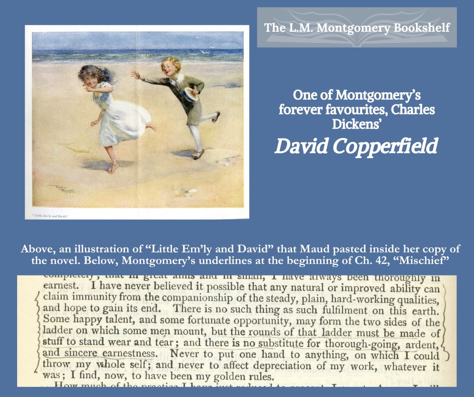 An illustration of a young boy running after a young girl on a beach, along with a photo of printed text with underlines made in ink.