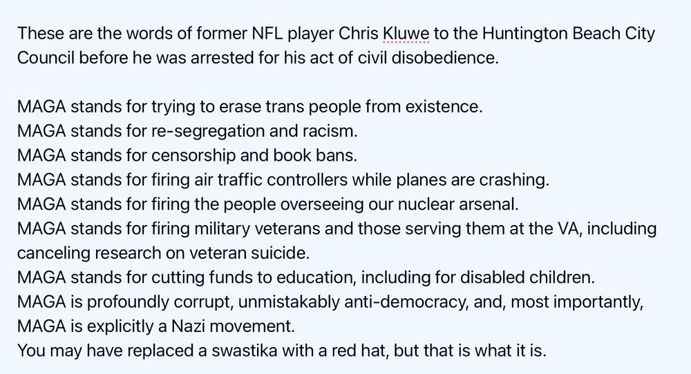 "What MAGA stands for" reasons Chris Kluwe stated before the Huntington Beach City Council 
