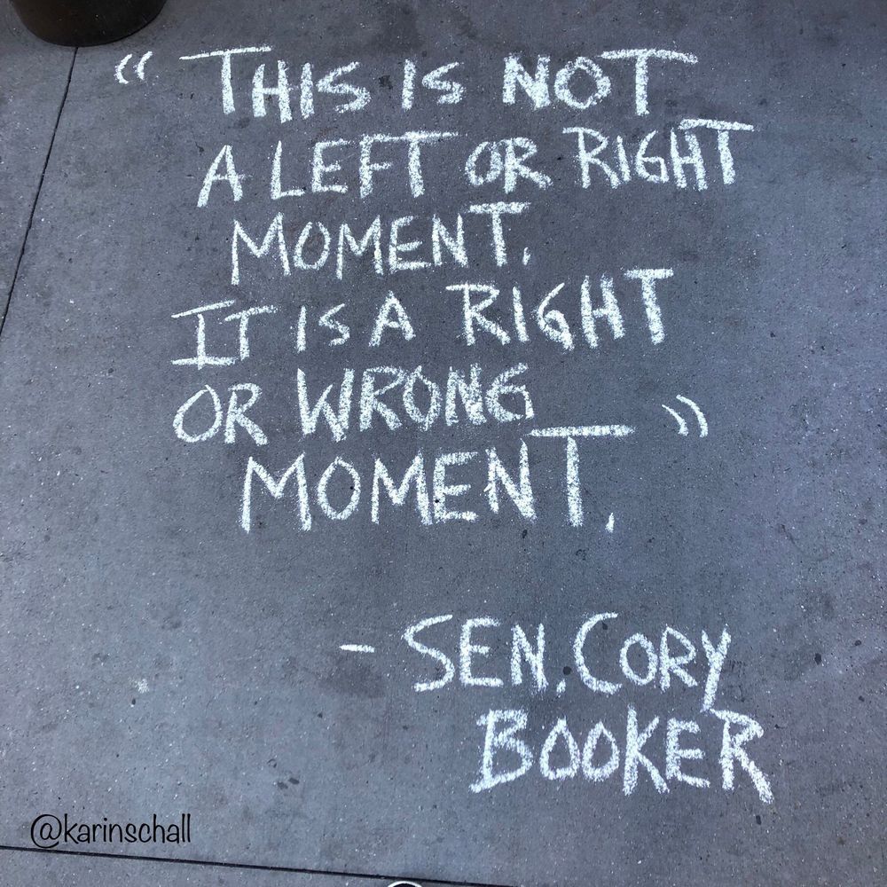 This is not a Left or Right moment. It's a Right or Wrong moment.  Senator Cory Booker