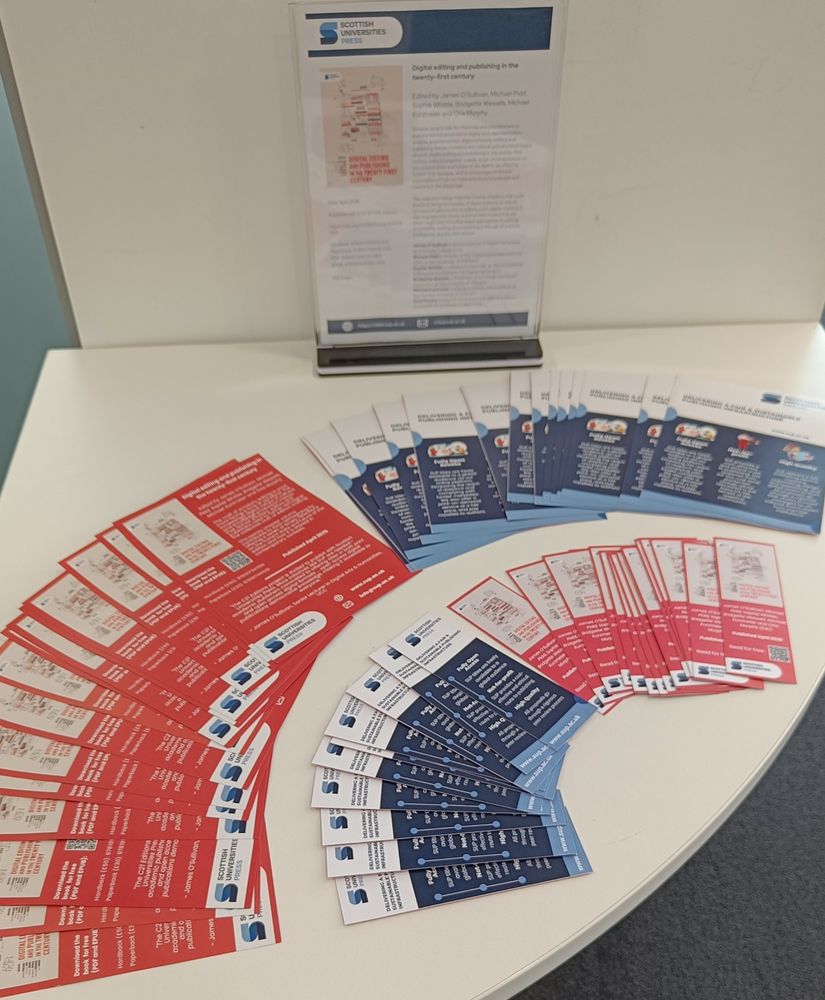 Display of leaflets and bookmarks for the new SUP book