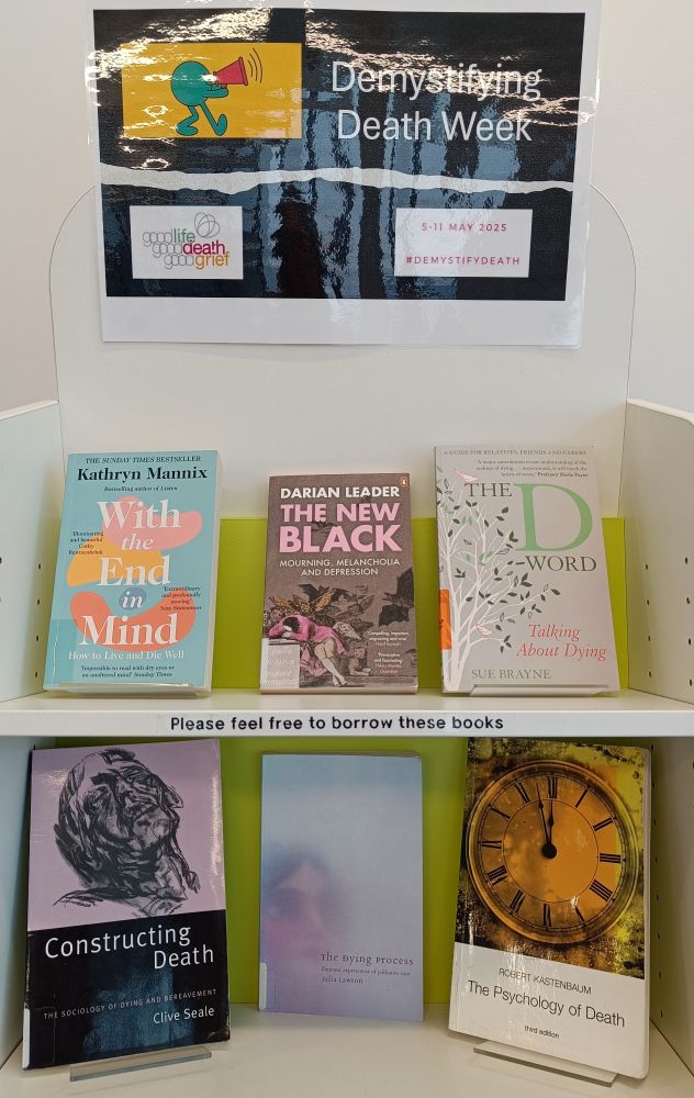 Demystifying Death Week book display 