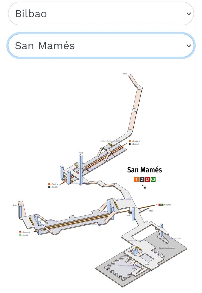 Info estación San Mames, mapa de altura.