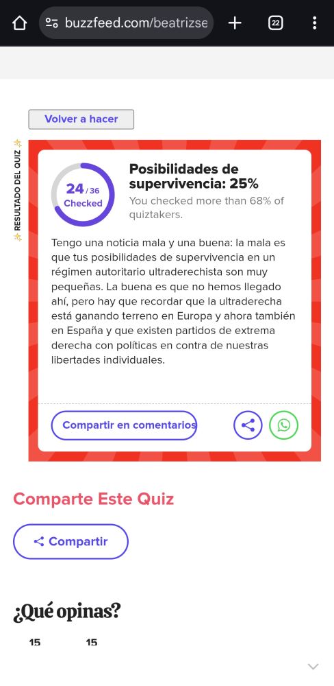 Resultado de un test de internet.