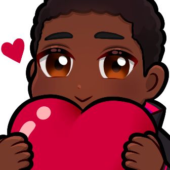 a large version of my heart emote on Twitch - featuring a chibi version of me holding a big red heart in front of him and looking at the viewer!