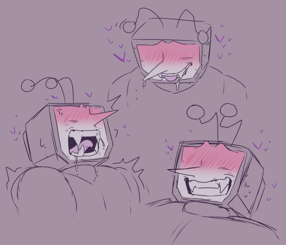 A drawing page of Tenna’s faces. 
He’s having an ahegao fest.