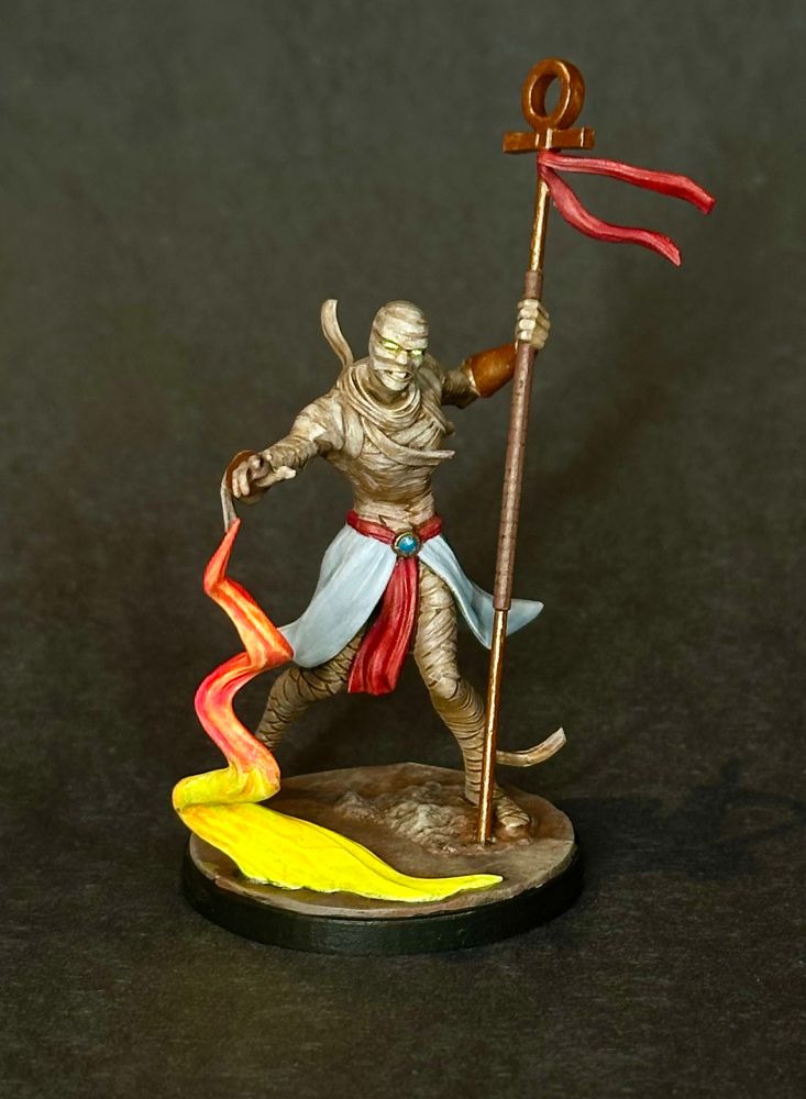 N’Kantu the living Mummy model from Marvel Crisis Protocol. He’s a mummy with some fluorescent magic