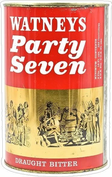 British can of Watney's Party seven, someone always brought one to house parties in the 1970s which never got drunk