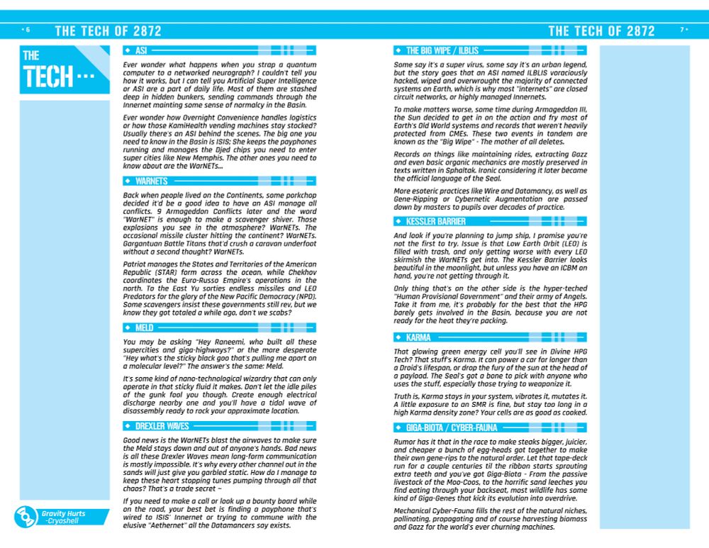 Spread detailing the Tech of Inheritors