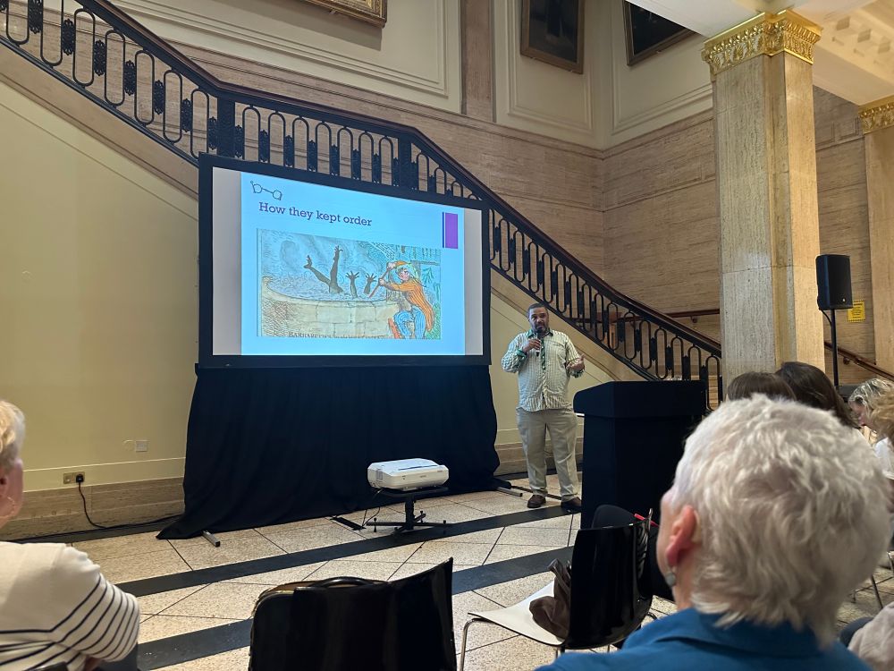 Malik Al Nasir speaking at Walker Art Gallery 
