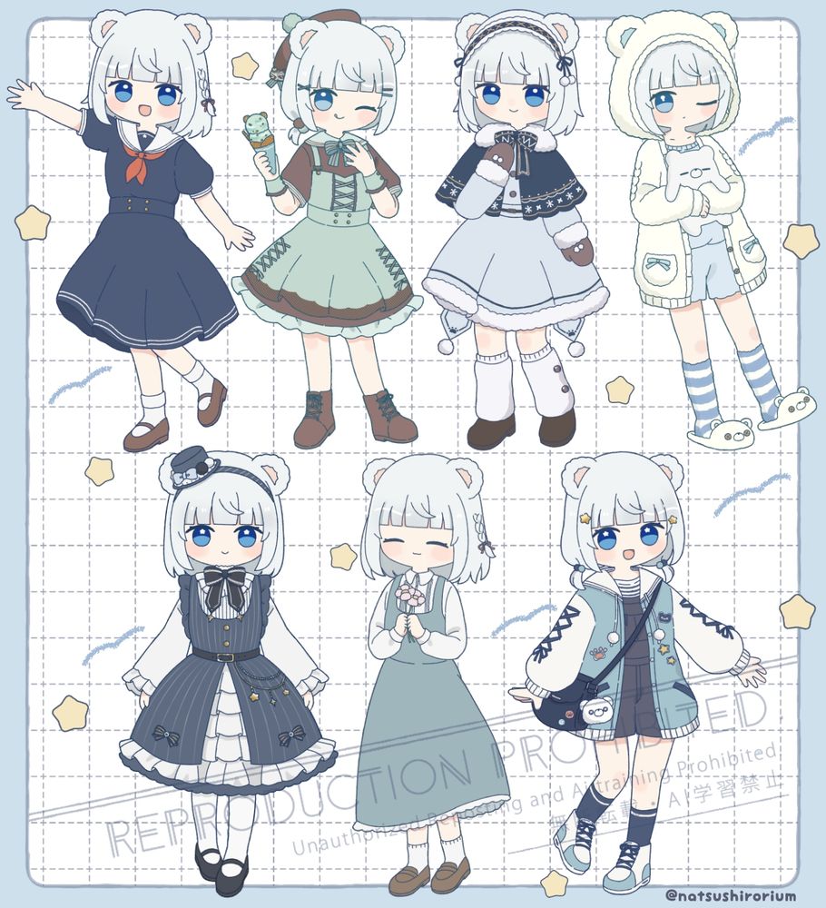 夏白はるの看板キャラ「シロちゃん」の衣装まとめ