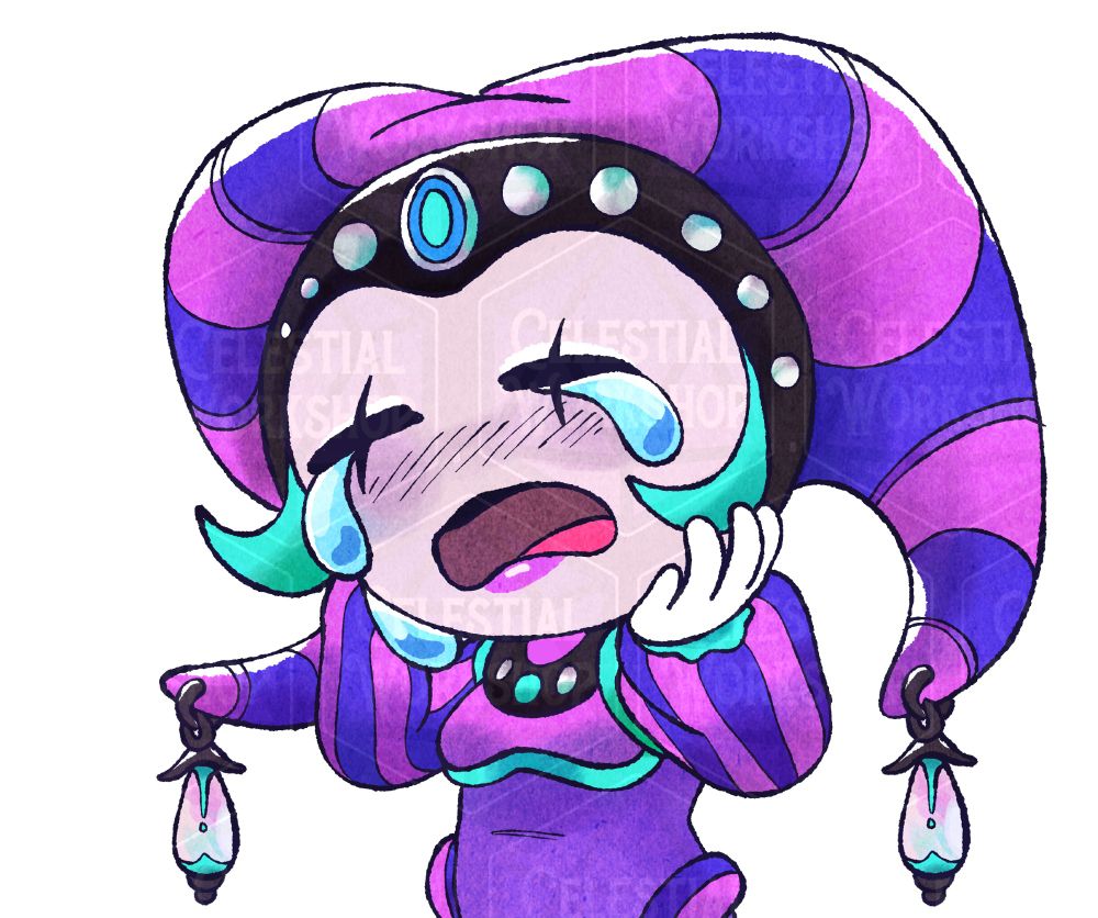 sad chibi version of the jester above