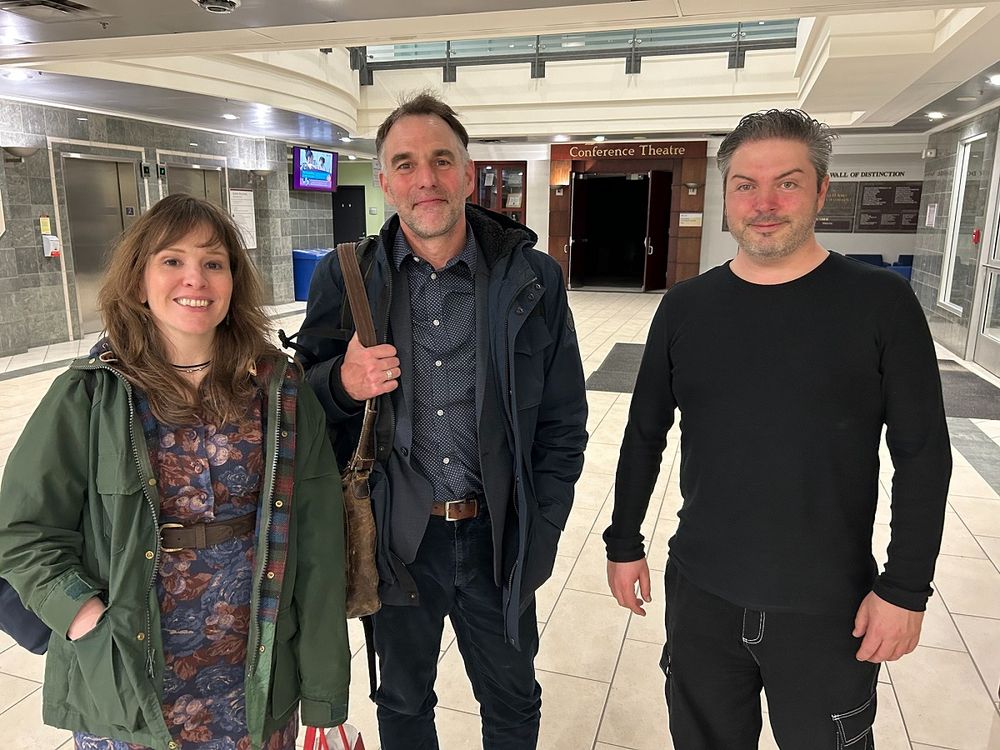 Left to right: Cape Breton cartoonist Kate Beaton, Dr. Alexander MacLeod and Prof. Raymond Sewell 