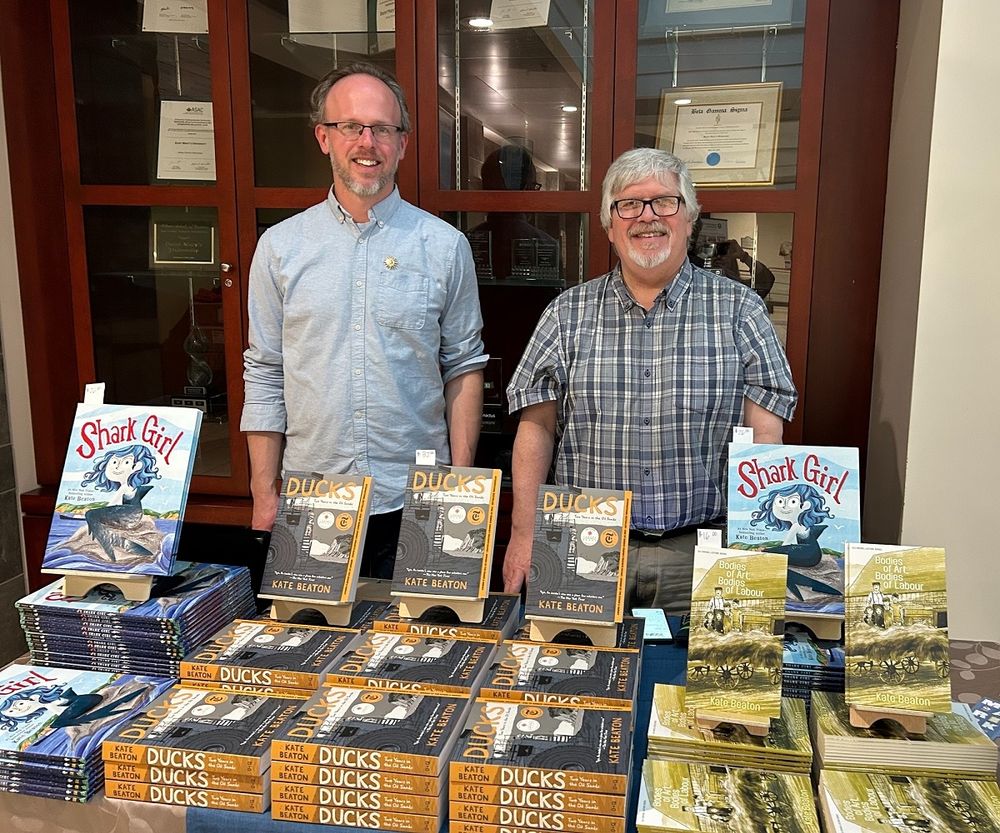 Staff from Bookmark Halifax at the Cyril J. Byrne Memorial Lecture. Their book display includes recent titles from Kate Beaton. Learn more about her books: http://www.harkavagrant.com/about.php