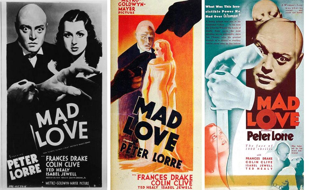 A movie poster for the 1935 film "Mad Love".