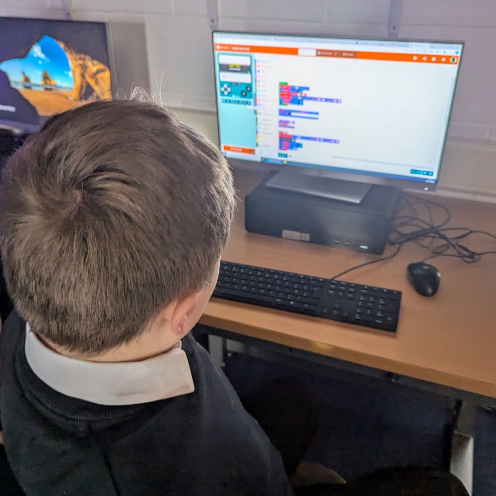 Daniel coding his game