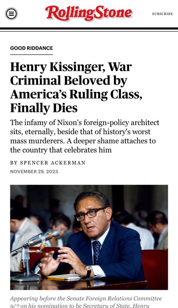 Henry Kissinger is finally dead