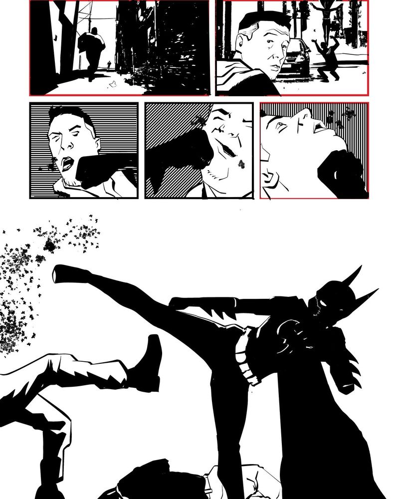 Batgirl fighting baddies 
