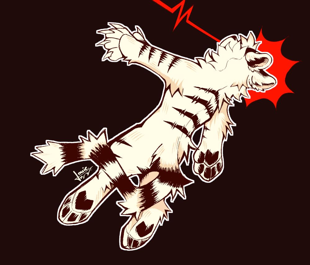 a white tiger on a black background falling back from impact 