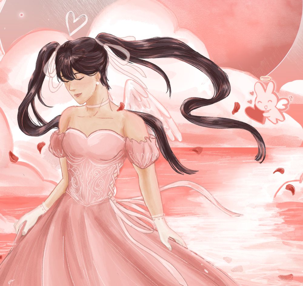 detailing of first piece. i'm just very happy with how the hair turned out. :>