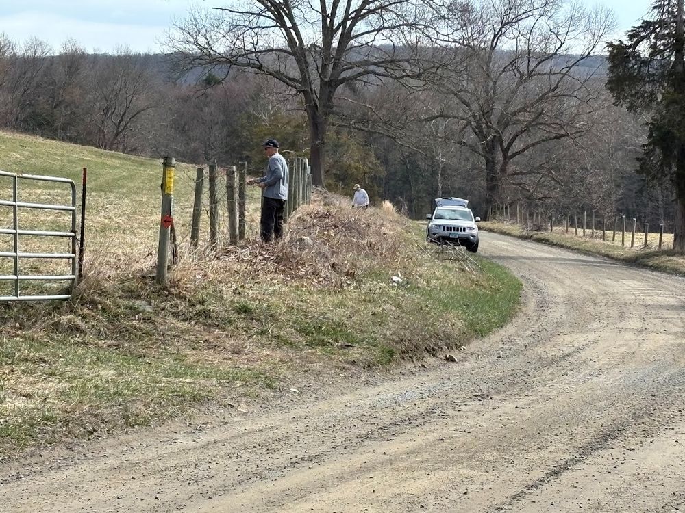 Fixing a fence at Platt Farm Preserve