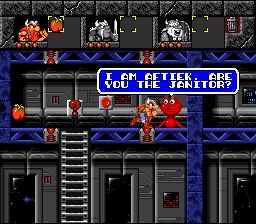 Screenshot from The Lost Vikings for SNES.