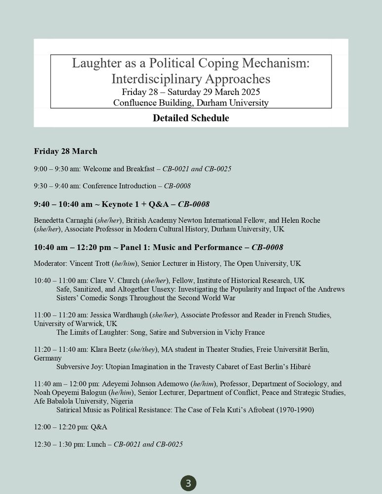 Laughter as a Political Coping Mechanism schedule