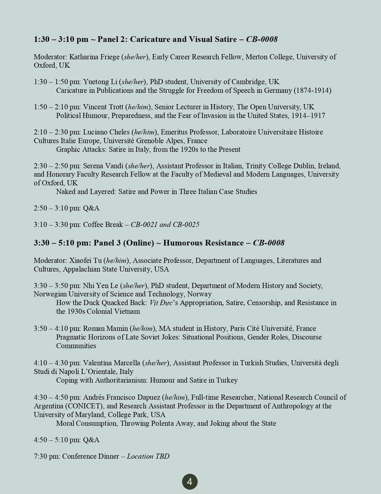 Laughter as a Political Coping Mechanism schedule