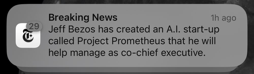 Bezos created a company called “Prometheus”