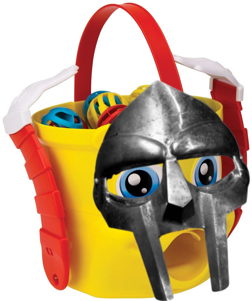 Mr. Bucket wearing the MF DOOM mask 