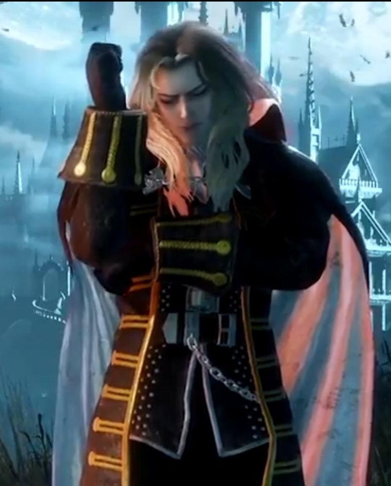 Alucard in the video game Dead By Daylight. His idle animation shows him sleeping while standing up.