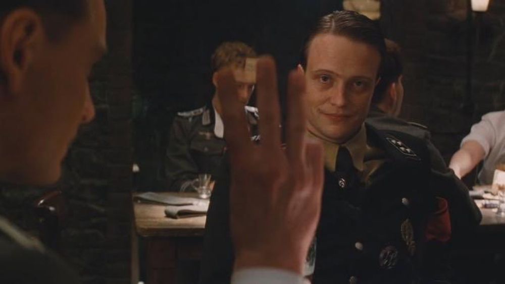 Inglorious bastards three fingers meme