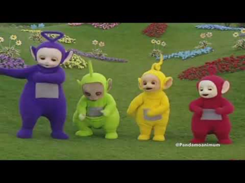 Characters from various kids TV shows dancing to Firestarter by The Prodigy
