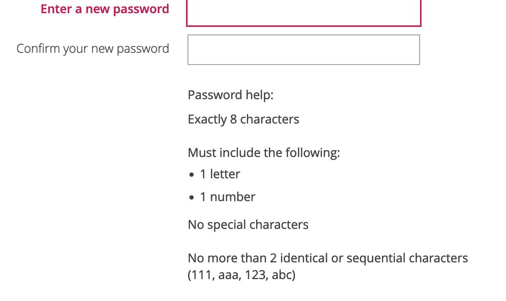 8 character password requirement in 2025