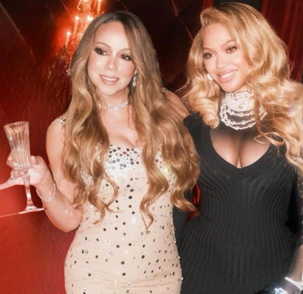 A fan edited picture of Mariah Carey & Beyoncé