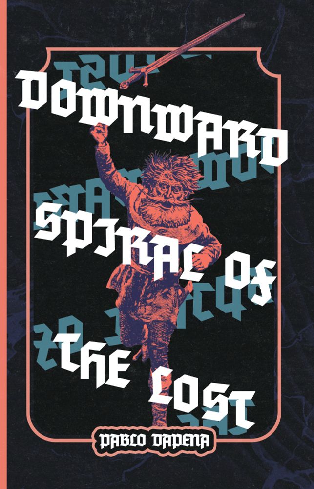Cover of Downward Spiral of the Lost. It shows an adventurer falling through the spiraling title.