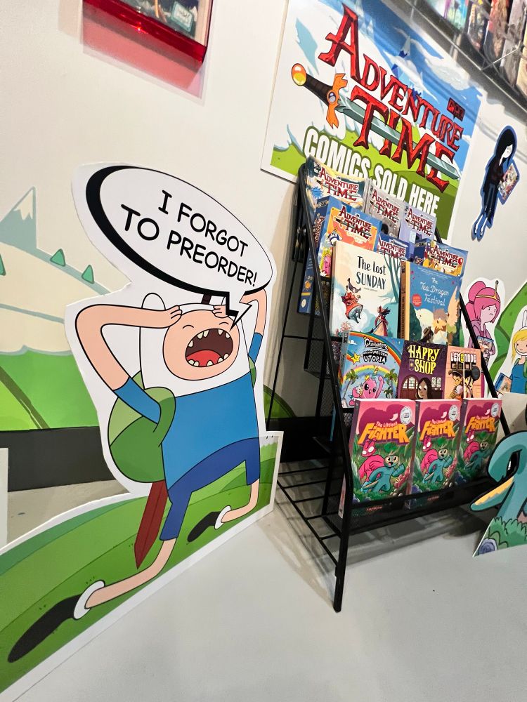 Finn from adventure time in a comic book display 