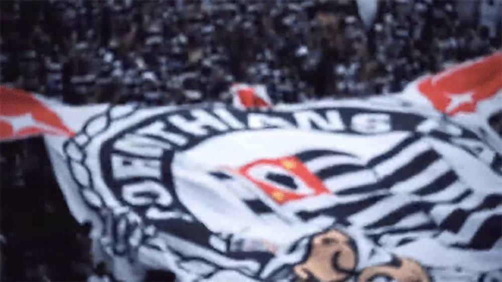 a black and white flag that says corinthians on it